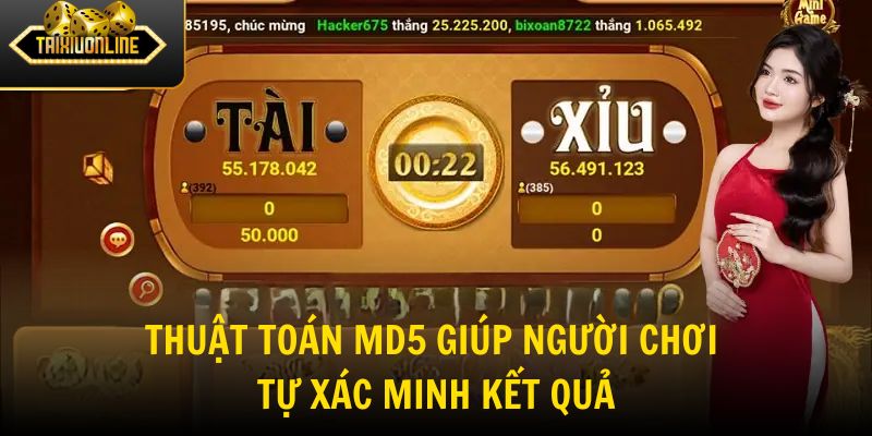 Thuật toán MD5 giúp người chơi tự xác minh kết quả