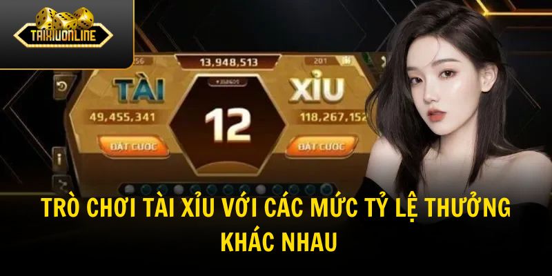 Trò chơi tài xỉu với các mức tỷ lệ thưởng khác nhau