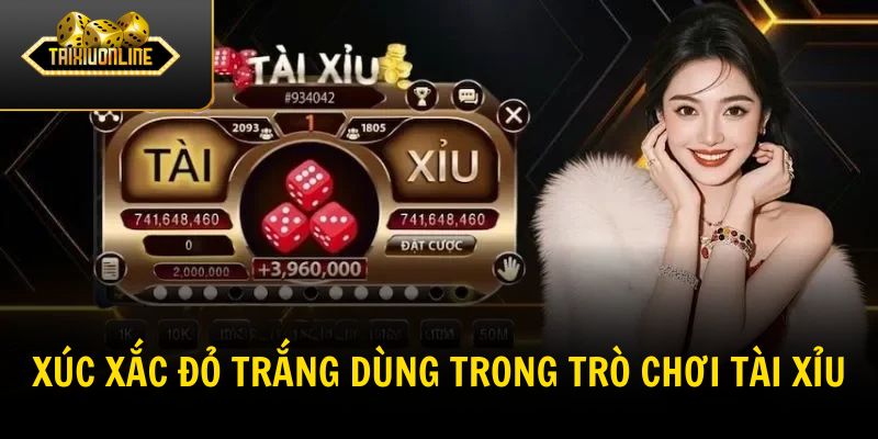 Xúc xắc đỏ trắng dùng trong trò chơi tài xỉu