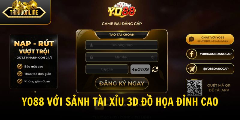 YO88 với sảnh Tài Xỉu 3D đồ họa đỉnh cao